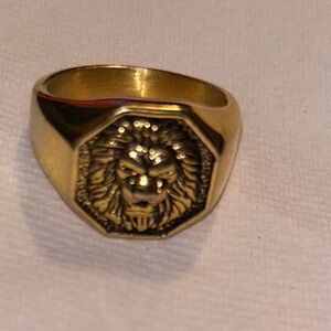 Gold Lion Ring Size 13